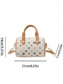 Niche, Understated Luxury Style, Colorful Geometric Monogram Boston Bag, Adjustable Shoulder Strap, Fashionable And Versatile Women's Shoulder Bag. - Multicolor - View 5