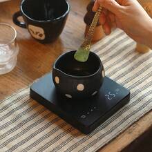黑色波點抹茶碗附出水口設計，手工製作 3.5 英吋迷你抹茶碗，適合抹茶愛好者與初學者，居家或餐廳製作抹茶拿鐵飲品理想之選，送給初學者的絕佳禮物 - 彩色 - 查看 4