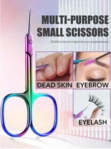 6pcs/5pcs/4pcs/3pcs/2pcs/1pc Upgraded Portable Multi-Function Stainless Steel Cuticle Cutter Set, Manicure Set, Exfoliating Scissors, Sharp Curved Design, Suitable For Trimming Eyebrows, Nose Hair, Eyelashes, Removing Dead Skin, Exfoliating Hand And Foot Care Beauty Tools, Manicure Supplies, Essential For Students Back To School Dormitory, Travel Essentials, Manicure Salon Supplies (3.0mm Thickness, Sharper, Better User Experience) - Multicolor - View 3