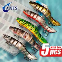 ANFS 5pcs 12.5g/19g 4.9in/0.66oz Realistic Design Swimming Lures, Suitable For Saltwater And Freshwater Fishing - Multicolor - View 2