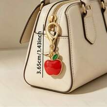 12pcs 2D Cute Red Apple Keychains - Cartoon Fruit Charms With Lobster Clasp - Team Appreciation Gift - Thank You For Helping Me Grow - Perfect For Wallets And Bags - Ideal For Birthdays, Weddings, Graduations, Back To School And Teacher Appreciation - Apple Decorations - Graduation Gift - Red - View 2
