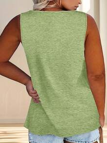 Tallas Grandes - Tallas Grandes - Nuevos Chalecos Casuales Populares de con Botones en Colores Sólidos para Ropa de Mujer de Talla - Gris - Ver 2