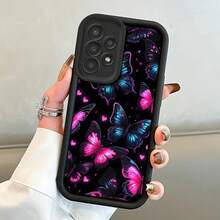 Funda para teléfono: Funda de lujo ligero y elegante con diseño de mariposa rosa para A15/A14/A13/A05s/S24/S24 FE/S24 Ultra/S24 Plus/S23/S23 Ultra/S22 Ultra/S21/S21 FE/S20/A5 4/A53/A52/A35/A34/A33/A32/A25/A24/A23, resistente a caídas, duradera, hermosa y magnífica. - Negro - Ver 1
