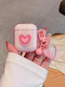 1個心形耳機保護殼，適用於AirPods Pro 3、Pro 2、Cute 3、Cream White 2，防震保護殼，女款 - 西瓜粉 - 查看 9