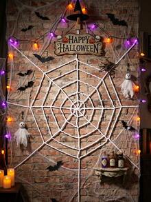 1 pieza Telaraña de peluche blanca, Decoración de telaraña de peluche, Decoración de Halloween, Suministros para fiestas de Halloween 2026 interiores/exteriores, Decoración de pared, Decoración del hogar de Halloween, Decoración colgante de casa embrujada, Decoración de invierno, Decoración de fiesta de Halloween, Suministros para fiesta de Halloween, Recuerdos de fiesta - Telaraña blanca - Ver 9