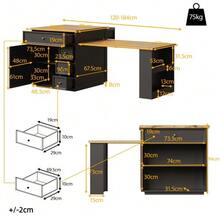 Extendable Kitchen Island (120-184 Cm) With Drawers And Casters, Mobile Island With Wood-Effect Top, Versatile Countertop For Kitchen, Dining Room And Bar, White - 黑色 - 查看 9