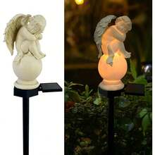 Solarbetriebene Engel-Stecklichter Wegleuchten, dekorative Outdoor-Stecklichter, Gartenzubehör, für Hof, Rasen, Gartenaußenbereich Dekoration, Vatertagsgeschenk, Solar-Gartenleuchten, Outdoor-Solarleuchten - Sitzwinkel - Übersicht 9