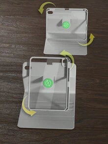 适用于 iPad 的旋转保护键盘套，兼容 iPad 第十代，采用 PU 皮革材质，适用于 iPad 10.2 英寸、第九/八/七代、Air 3/10.5 英寸、Pro 11 英寸（2018/2020/2021/2022 年款），配备亚克力背板和 Apple Pencil 插槽，适用于 iPad (A16) 11 英寸第十一代（2025 年款），支持 3 档角度调节，兼容 iPad Air 4/5/11 英寸 (M2) 2024 年款/(M3) 2025 年款，内置 150mAh 电池 - 灰色 - 淺灰色 - 查看 9