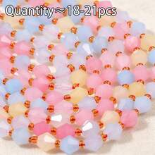 18-21 pièces Perles de pierre naturelle colorées en forme de losange pointu, perles d'espacement, accessoires de matériau semi-fini pour bijoux faits main DIY, perles en vrac - perles pointues en losange - Voir 23