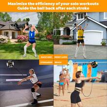 4pcs/Set Volleyball Spike Trainer, Elastic Self-Training Volleyballs Resistance Band, Volleyball Equipment Training Aid Improves Serving, Jumping, Arm Swing Mechanics And Spiking Power - Multicolor - View 5