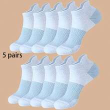 1/3/5/10 Pairs Women's Running Invisible Socks - Ultra Breathable Mesh Areas, Padded Soft Sports Boat Socks - Multicolor - View 12