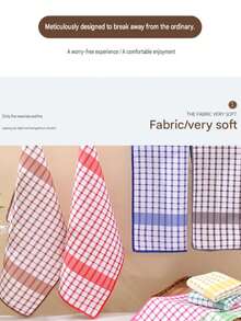 1 pieza/12 piezas Paño de cocina/Estropajo estampado a cuadros moderno, Toalla de cocina, Microfibra ultrasuave, Alta absorción, Color dopamina, Tecnología de impresión 3D, Colores vibrantes, Lavable y duradero, Adecuado para cocina, sala de té, sala de estar - Multicolor - Ver 6