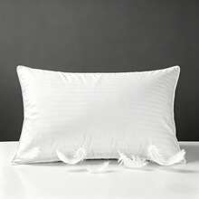 1pc Standard Size Down Feather Pillow, Luxury 3-Layer Structure, Soft Down-Proof Pillow Shell, Fluffy And Comfortable, Suitable For Side, Back And Stomach Sleeping - White - View 2