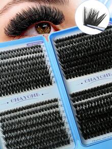 200pcs/300pcs/580pcs/640pcs False Eyelash Clusters D Curl 9-16mm, Eyelashes, Cat Eye, Cosplay, Russian Volume, Natural, Thick, 0.07mm Thickness, D Curl, Suitable For Home Use, Natural Look & Extra Thick & Fine & Extra Soft - C - View 10