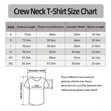 Camiseta 80% para hombre - Manga corta, cuello redondo, impresión digital, cómoda para todas las estaciones, lavable aáquina, para salidas diarias, cuello redondo, diseño circular, c - Blanco - Ver 6