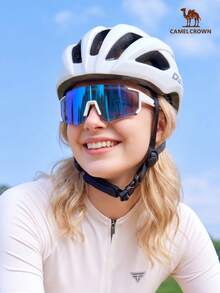 Women's Outdoor Polarized Fashionable Foldable Sports Glasses - White Framed In Dark Purple - View 6