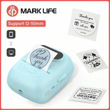 Impresora de etiquetas portátil mini Marklife P50, compatible con etiquetas de 12-50 mm, impresora térmica autoadhesiva sin tinta, máquina de impresión de adhesivos, etiquetadora - Multicolor - Ver 1