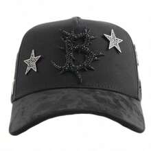Barbas Hats Dark Nebula Snapback Baseball Cap Black Streetwear Adjustable Unisex Hip Hop Hat - Black - View 1