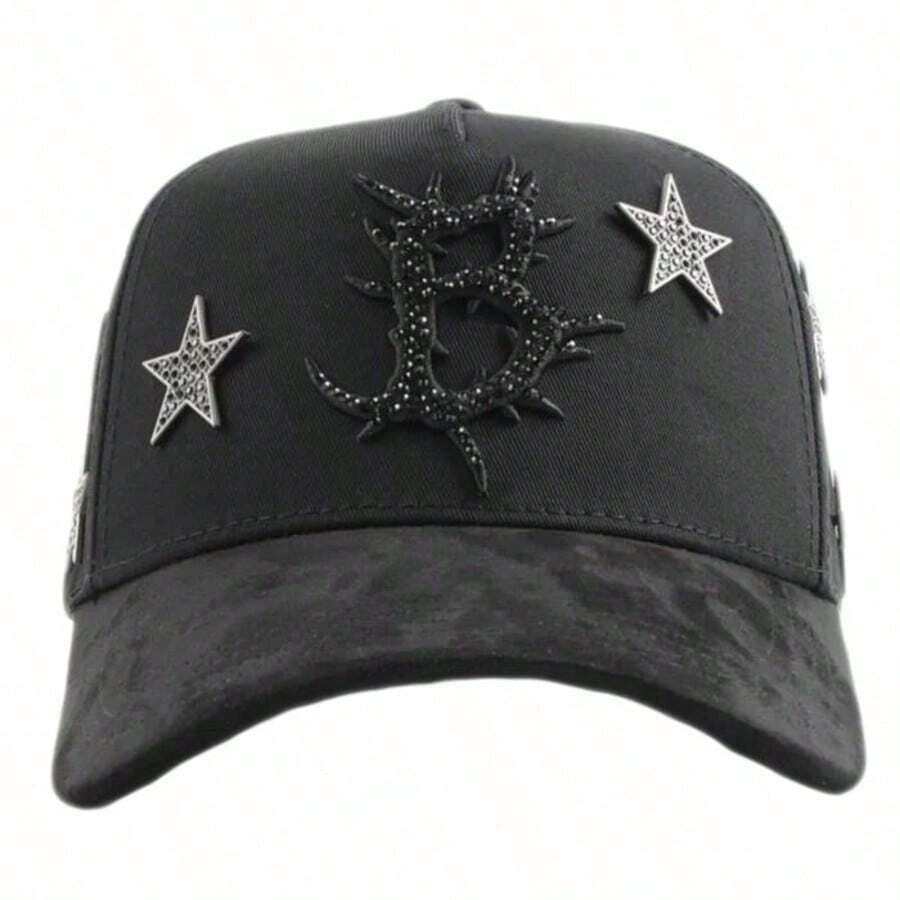 Barbas Hats Dark Nebula Snapback Baseball Cap Black Streetwear Adjustable Unisex Hip Hop Hat - Black - View 1