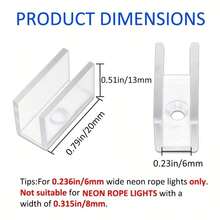 30pcs 6*12mm High Transparency PC Material LED Strip Fixing Clips, Heat Resistant U-Shaped Light Strip Mounting Brackets With Matching Installation Screws, Compatible With 2835/5050/5730 Model 6*12mm Flexible Neon Light Strips - 30 Sets Of PC6*12mm Long Strips (with Screws) - View 2