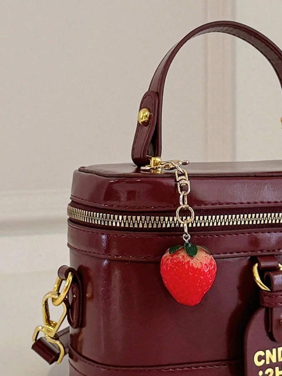 1pc Strawberry Keychain, Fashionable Multi-Functional Cute Accessory Bag Charm, Teacher Gift, Red Holiday Graduation Teacher Appreciation Gift, Birthday Mother's Day Gift, Holiday Essential Graduation Gift, Key Ring Accessory - Multicolor - View 1