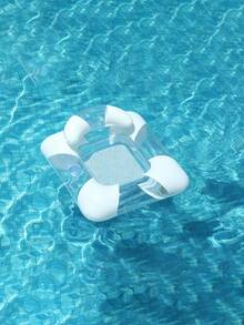 Transparent Glitter U-Shaped Backrest Mesh Inflatable Pool Float Bed With Cup Holder, Adult Water Lounge Chair For Beach, Pool, Vacation - Multicolor - View 4