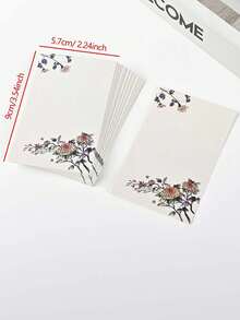 20 Peças Cartões Pequenos em Branco com Cantos Arredondados para Pintura DIY, Cartões de Texto em Papel Cartão Grosso, Cartões com Padrão Floral, Cartões Pequenos em Papel Kraft Branco, Cartões de Bênção Escritos à Mão, Cartões de Texto e Padrão em Papel Grosso, Adequados para Rabiscar e DIY Artesanal - Multicolorido - Visão 14