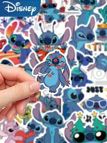Disney 50pcs Stitch Stickers For Phone Case, Refrigerator, Planner, Diary, Guitar, Scrapbook, Planner, Suitcase, Helmet, Skateboard, Laptop - Stitch - View 2
