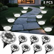 4/8/12PCS Solar Ground Lights, IP44 Waterproof In-Ground Solar Pathway Lamps, Dual Color LED Buried Landscape Lights With Auto On/Off Dusk To Dawn Sensor, Wireless Outdoor Lighting For Lawn, Driveway, Garden, Yard, Terrace, Steps & Patio Decor - Mini Brick In-ground Light - View 16