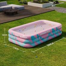 Kolam Renang Luar Ruangan Besar dan Tebal, Cocok untuk Acara Keluarga, Halaman Luar Ruangan, Dilengkapi Perosotan, Bahan PVC - C - View 13