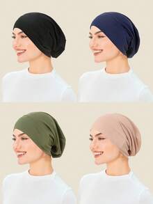 New Women's Elastic Underscarf With Long Tail, Stretchable Head Wrap And Hijab Cap Sleep Bonnet - A - View 23