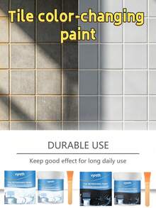 Recubrimiento, Pintura Impermeable Antideslizante para Baño, Ducha, Cocina y Piso, Pintura de Renovación de Azulejos a Base de Agua con Brocha, Sin Dañar el Azulejo, Cambio de Color (Disponible en Varios Colores y Tamaños) - Blanco - Ver 2