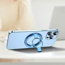 Magnetic Ring Holder 2-Section 1pc Magnetic Bearing Ultra-Light Ultra-Thin Strong Adsorption 360° Rotation Wall-Mount Universal Foldable Phone Stand Alloy Material Portable Creative Desktop Live Streaming Slouchy Bracket Hands-Free Suitable For Office Kitchen Shower Bedside Gym Car - Multicolor - View 7