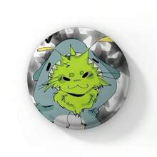 58mm 卡通可愛綠色外星貓圓形徽章 創意趣味卡通動物胸針 背包領口別針 配件 適合兒童與朋友的禮物 - 58 mm - 查看 20
