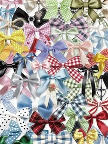 50入蝴蝶結貼紙，適用於包裝、剪貼簿、日記、計畫本、樂器、馬克杯、滑板、吉他、筆記型電腦、咖啡杯、學校用品 - 蝴蝶結 - 查看 2