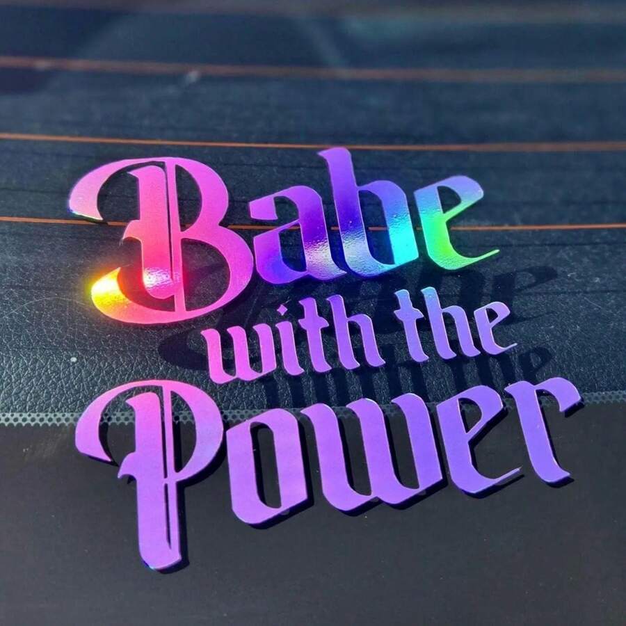 1pc Babe With The Power Car Sticker, Suitable For Car Windows And Bumpers - Powerful Baby - View 1