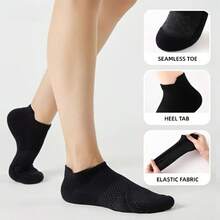 1/3/5/10 Pairs Women's Running Invisible Socks - Ultra Breathable Mesh Areas, Padded Soft Sports Boat Socks - Multicolor - View 9