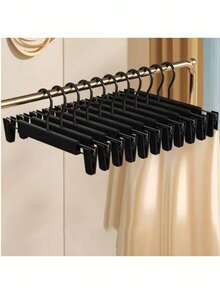 1/5/10pcs Pants Hanger Clips, Non-Slip No-Mark Pants Clips For Home And Clothing Store, Specialized For Hanging Pants, Dresses And Drying - Khaki - View 2
