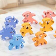 Đồ chơi xếp chồng gỗ hình chó, trò chơi rèn luyện thăng bằng và phát triển kỹ năng vận động tinh - Nhiều màu - Xem 9