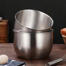 Mangkuk Pengaduk Stainless Steel Bertingkat, Mangkuk Pengaduk Kue, Peralatan Dapur Bulat Tahan Karat, Cocok untuk Memasak, Memanggang, Menyiapkan, dan Membersihkan. Sempurna untuk Penggunaan di Rumah, Juga Bagus untuk Dekorasi Halloween dan Natal. - View 7