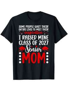 Class Of 2027 Graduate Mom T-Shirt - Black - View 1