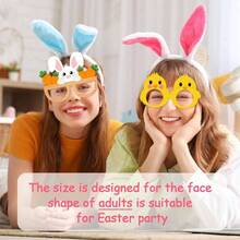 - anteojos de de Pascua, 12 unidades, diseo de conejo, pollitos, huevos de Pascua, accesorios de fotomatn, lentes de papel para primavera, feliz de Pascua - inicial - Ver 1