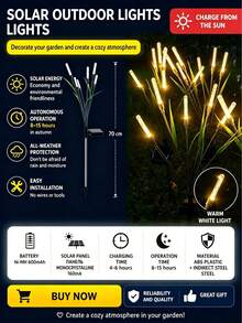 1PC/2pcs Solar-Powered Bamboo Flower-Shaped Garden Lights, Outdoor Weddings, Lawn Lights, Pond, Courtyard, Garden, And Path Landscape Lighting Decorative Lights - Style a - View 5