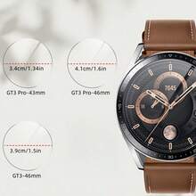 3片裝 鋼化玻璃螢幕保護貼 適用於 Watch GT3/GT3Pro/GT2/GT2Pro，超高清晰度觸控靈敏度，無氣泡貼合，9H 硬度防刮耐磨 - 3件,適用於GT3 46毫米 - 查看 6