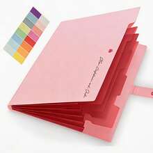 5/8 Pocket Accordion File Folder, Student Test Paper Storage Bag, A4 Document Organizer, Large Capacity Letter Pattern Expandable File Folder, Minimalist Multi-Layer Accordion File Folder, Suitable For Office, School File Storage, Back To School, Stationery Supplies - Multiple Styles - View 13