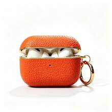 1pc Double-Layer Electroplated Lychee Texture Protective Case Compatible With Apple 2/3/4 Wireless Earphones, AirPodspro/2/3 Wireless Bluetooth Soft Shell Earphone Case - Multicolor - View 11