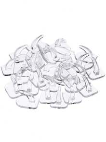30pcs Transparent Self-Adhesive Wall Hooks, Compact Seamless Transparent Self-Adhesive Wall Hooks, Reusable, Suitable For Bathroom, Bedroom And Kitchen Transparent Self-Adhesive Command Hooks - Multicolor - View 3