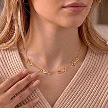 Multi-Name Necklace, Customized 4 Nameplate Necklace, Name Necklace, Family Name Necklace, Mother's Day Gift For Mom - Multicolor 2 - View 4