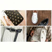 50/20sets Metal Star Rivets Studs: DIY LeatherCraft Accessories For Belt, Bag, Shoes, Cap, Clothes, And Scrapbooking - A - View 7