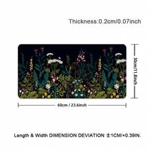 Floral Pattern Extended Gaming Mouse Pad, Abstract Black Desk Mat, Floral Texture Non-Slip Rubber Bottom, Stitched Edge Keyboard Mouse Pad, Suitable For Office, Home And Gaming - View 13